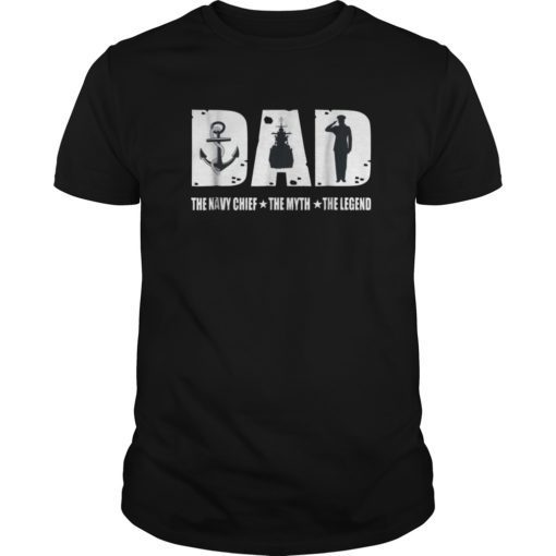 Mens Veteran DAD The navy chief The Myth The Legend T-shirt