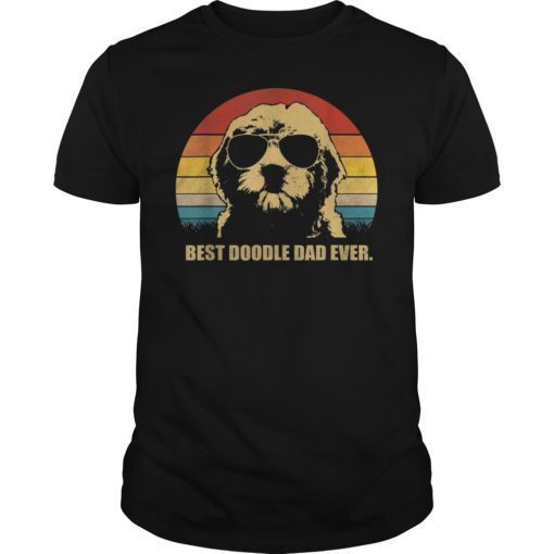 Mens Vintage Goldendoodle Dad Shirt Best Doodle Dad Ever