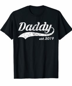 Mens Vintage daddy est. 2019 t-shirt funny gift for father's day