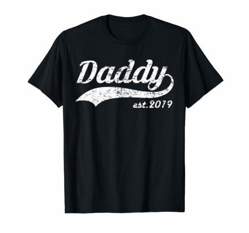 Mens Vintage daddy est. 2019 t-shirt funny gift for father's day