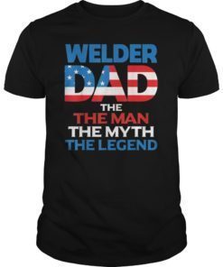Mens Welder T shirts for welding Dad Fathers day USA Flag Shirt