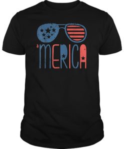 Merica American Flag Aviators Toddler TShirt 4th July