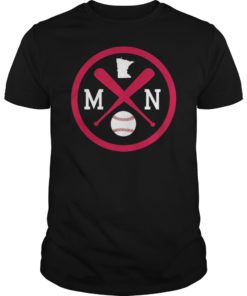 Minnesota Baseball Bats Classic State Outline T-Shirt