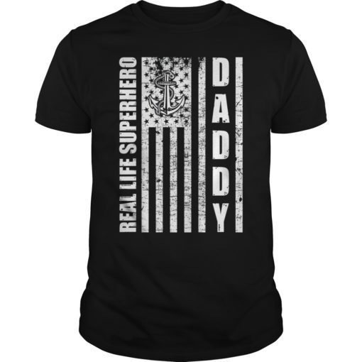 Navy Chief Real Life Superhero Daddy T-Shirt
