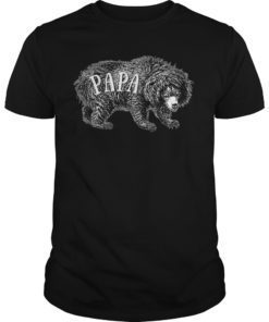 Papa Bear Best Dad Tee Shirt Fathers Day Father Pop Gift