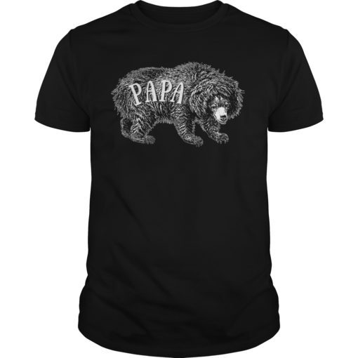 Papa Bear Best Dad Tee Shirt Fathers Day Father Pop Gift