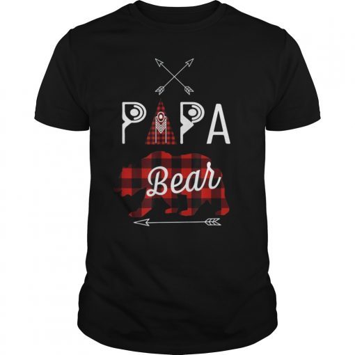 Papa Bear Cute T Shirt Indian Grid Style