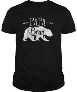 Papa Bear Tee Shirt Fathers Day Family Matching Couple Men Tee