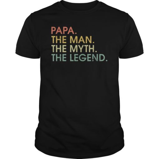 Papa T-Shirt Father's Day Gift From Wife Son Daughter to Dad