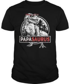 Papasaurus T shirt T rex Papa Saurus Dinosaur Men Dad Daddy