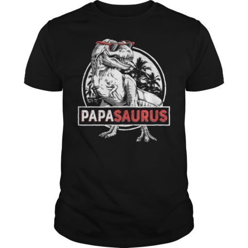 Papasaurus T shirt T rex Papa Saurus Dinosaur Men Dad Daddy