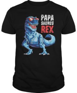 Papasaurus TShirt T rex Papa Saurus Dinosaur Men Dad Daddy