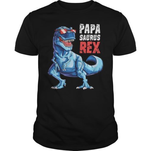 Papasaurus TShirt T rex Papa Saurus Dinosaur Men Dad Daddy