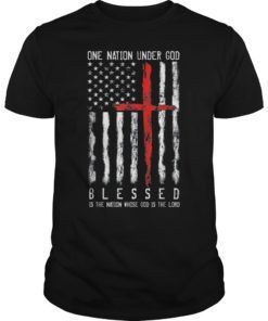 Patriotic Christian Tshirts Blessed One Nation Under God