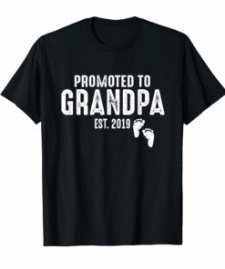 Promoted To Grandpa Est 2019 T-Shirt Father's Day Gifts