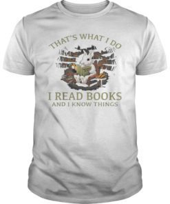 RABBIT That's What I Do I READ BOOKS AND I KNOW THING TShirt White