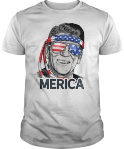 Reagan Ronald Merica 4th of July Tshirt Men US President
