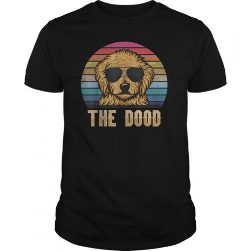 Retro Vintage Goldendoodle The Dood Shirt Gift Dad Mom Kids