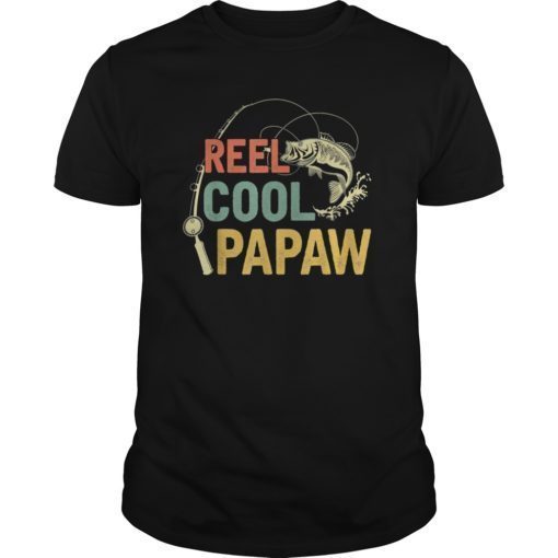 Retro Vintage Reel Cool Papaw T-Shirt Gift For Father's Day