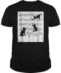 Sheet Music Cat T Shirt Cat Music Note Lovers Gift