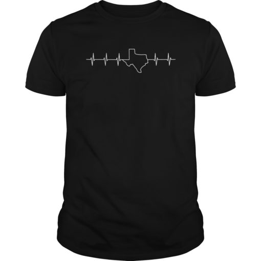 Texas Heartbeat Longhorn State Outline Shirt Gift For Texan T-Shirt