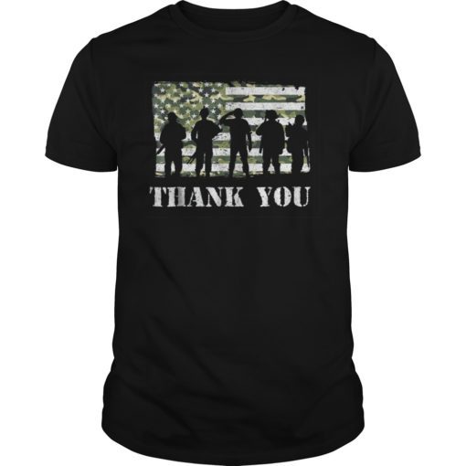 Thank You Veteran Dad Grandpa Veterans Day Gift Shirt