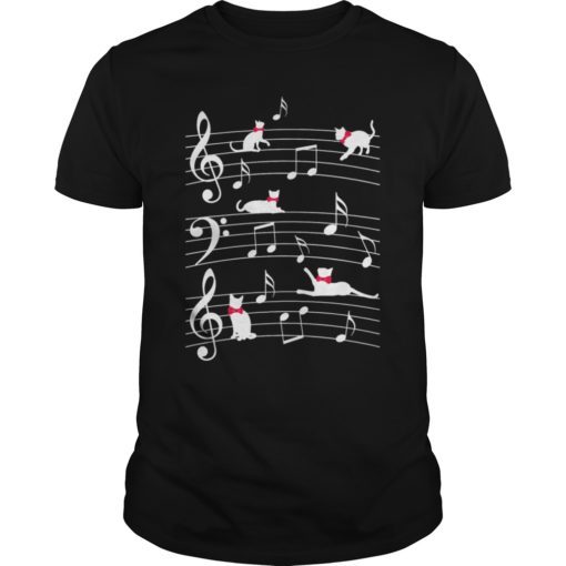 The cats and sheet music funny T-Shirt Cat music lovers Gift