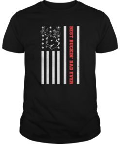 USA Flag Best Buckin' Dad Ever Deer Hunting Fathers Day Gift T-Shirt
