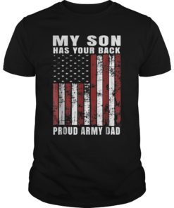 Unique Distressed USA American Flag Proud Army Dad T-shirt