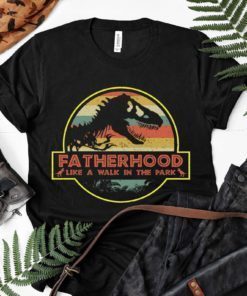 Vintage Fatherhood Like A Walk in the Park Dad Dinosaur T-Shirt