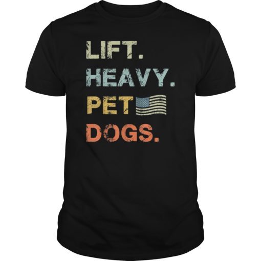 Vintage Lift Heavy Pet Dogs Gym Tee Shirts for Weightlifters