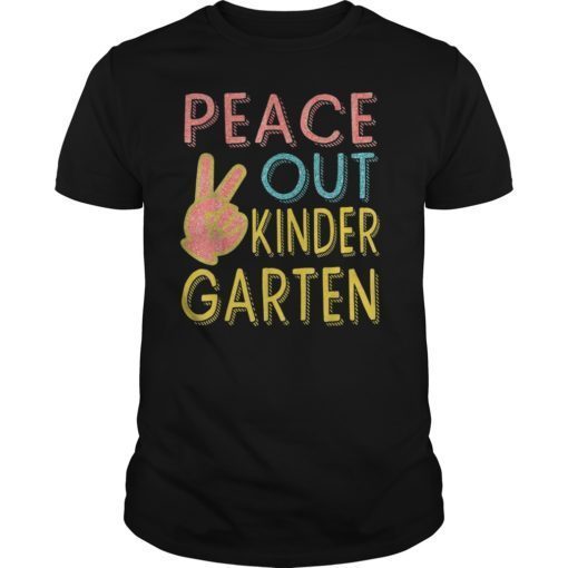 Vintage Retro Peace Out Kindergarten Hello Summer Shirt