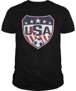 Vintage Soccer Shirt USA Shield Soccer Player Silhouette