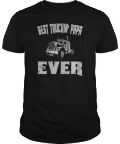 Vintage USA Best Trucker Dad Ever American Flag Fathers Day Tee Shirt