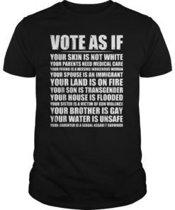 Vote As If Your Skin Is Not White T-shirt Political Tee