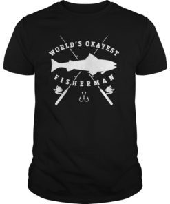 Worlds Okayest Fisherman Retirement T Shirt for Men Fishing