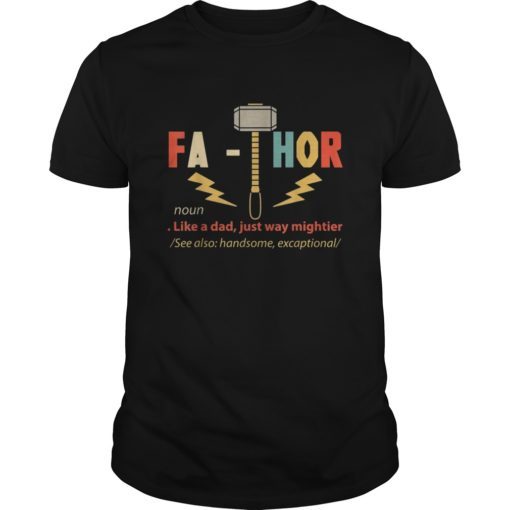 hot Mens Fa-Thor Fathor Viking Mjolnir Dad Father Father's Day Gift T-Shirt