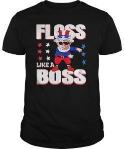 4th of July Floss Like a Boss Shirt Kids Boys Girl Uncle Sam T-Shirt