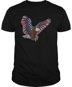 4th of July USA American Flag Eagle Colored Wings T-Shirt