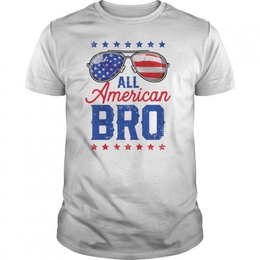 All American Bro 4th of July Men Family Matching Sunglasses Tee Shirt