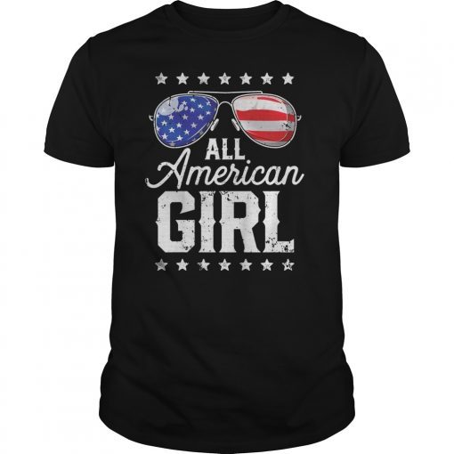 All American Girl 4th of July Family Matching Sunglasses T-Shirt
