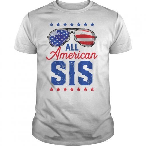 All American Sis 4th of July Family Matching Sunglasses T-Shirts