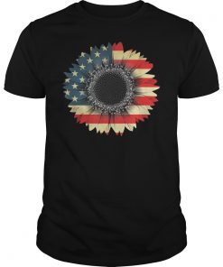 America Sunflower Flag 4th July American Patriotic Flower T-Shirt