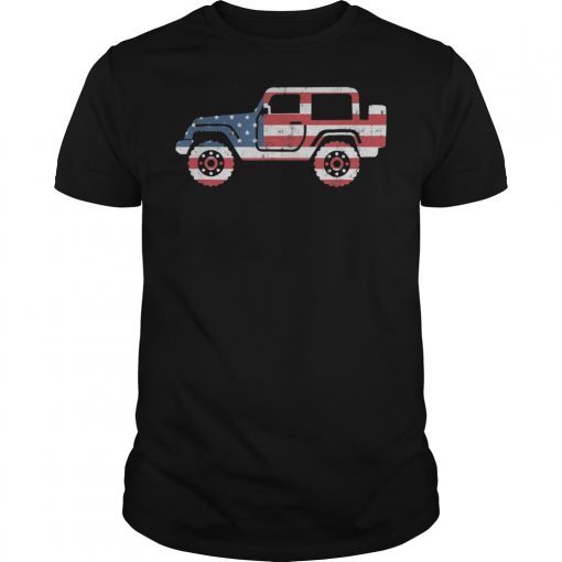 American Flag Jeep Shirt 4th Of July Jeep T-Shirt