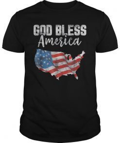 American Flag T-Shirt God Bless America 4th of July Tee Unisex