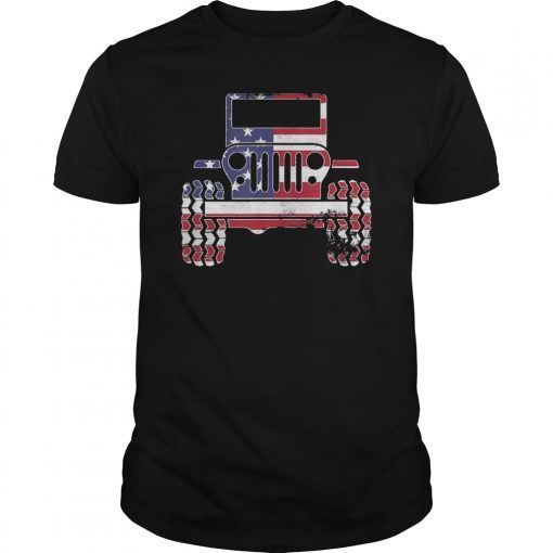 American Flag of jeep 4th Of July T-shirts Jeep Drivers
