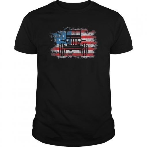American Flag of jeep 4th Of July Tee shirts Jeep Drivers