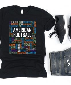 American Football Words Shirt, American Football Lover Gift, American Football Shirt