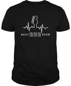 Best Dad Ever Guitar Musician Note Heartbeat T-Shirt