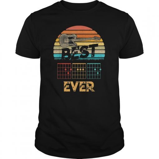Best Guitar Dad Ever T-Shirt Music Vintage Fathers Day